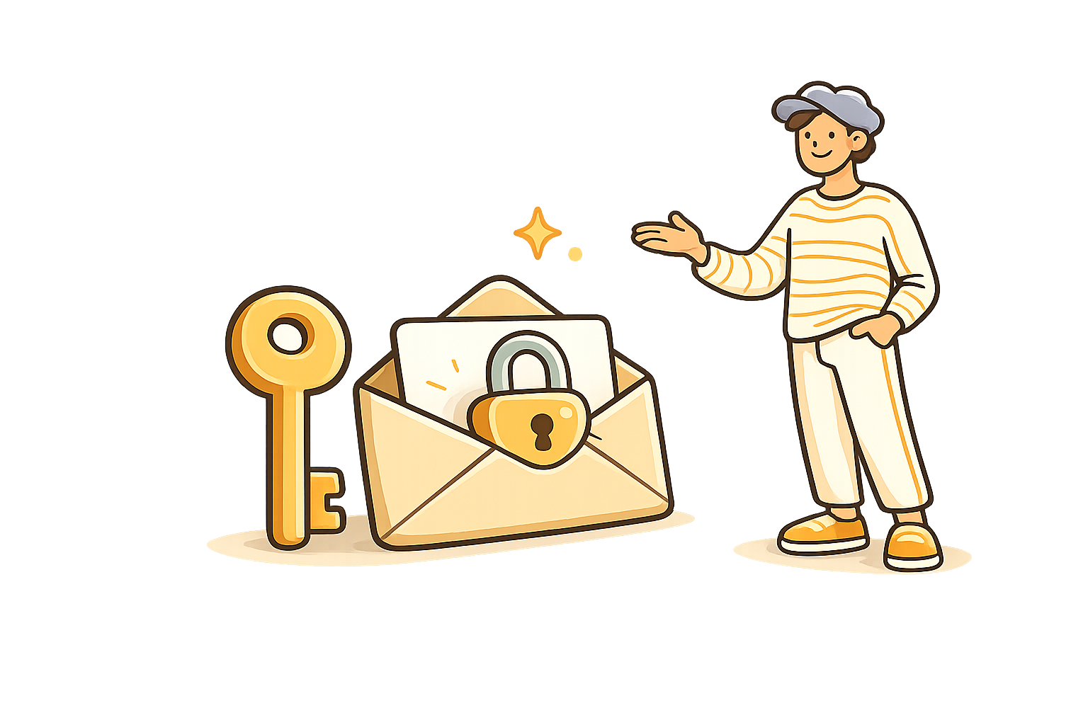 A key and a locked envelope — reset your Aerotar password